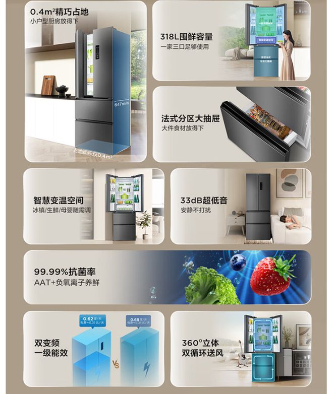 产冰箱运转音屡创新低双11三款静音冰箱推荐龙八国际娱乐网站35dB 34dB 33国(图2)